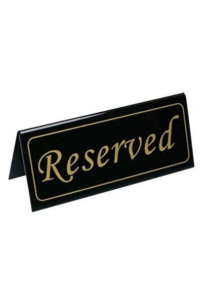 YUPY ® Reserved Table Sign, Plastic, 16 x 7 cm, Black, Gold