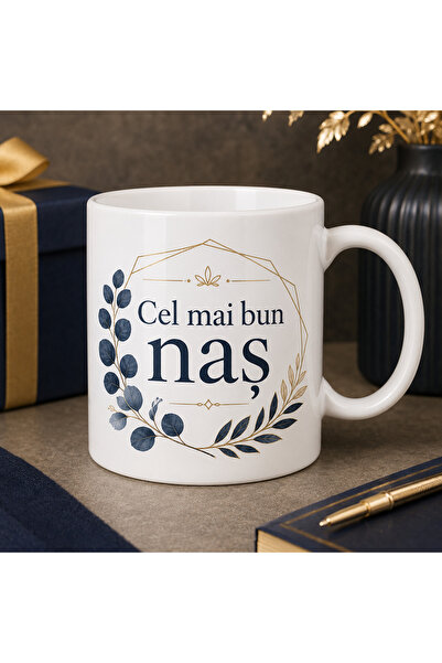Generic Brand Cană ceramică pentru naș cu mesaj „Cel mai bun naș”