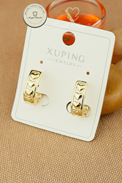 Keyifli Hayaller أقراط Xuping - أقراط Xuping الذهبية المقاومة للصدأ على شكل قلب
