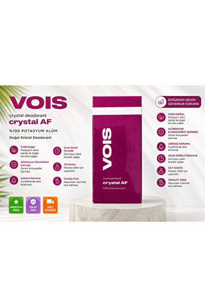 VOIS Crystal AF Doğal Kristal Deodorant %100 Potasyum Alum - Leke Bırakmayan ...