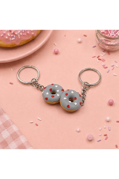 Generic Brand Heart Donut Keychain - Heart Donut Keychain Charm