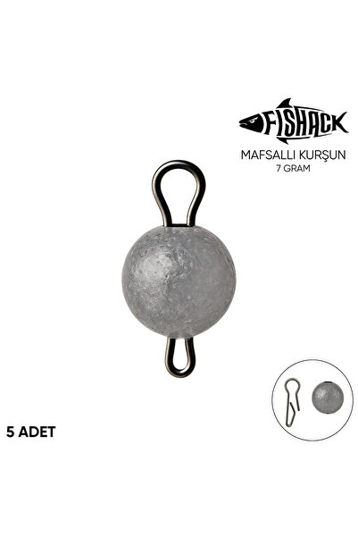 Fishack Mafsallı Kurşun - Hareketli İğne Kurşunu - Metal - 5'li Paket - 7 Gram