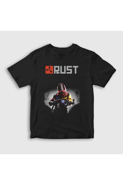 Presmono Unisex Kids Black Cover Game Rust T-Shirt 616598Tt
