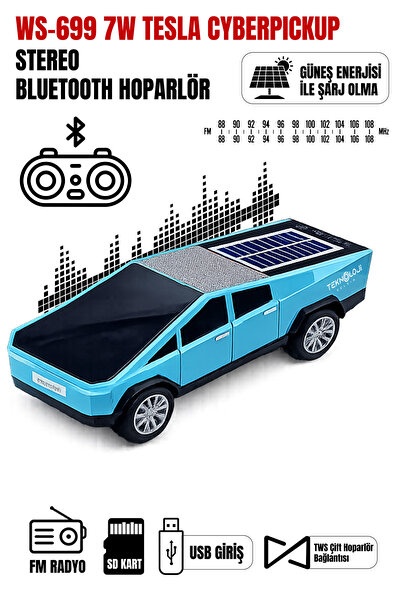 Teknoloji Gelsin WS-699 Cybertruck Model Bluetooth Hoparlör | TWS Stereo | Gü...