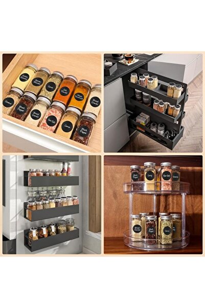 GENERAL 6Pcs Spice Jars with Label, 4oz Empty Square Seasoning Containers, Sp...