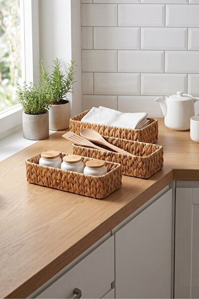 AVANTAGE HOME Cornelia- 3 Pieces Wicker Multi-Purpose Bathroom and Kitchen St...