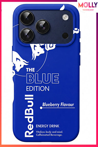 Molly iPhone 17 PRO İçin Saks Mavisi The Blue Edition Desenli İçi Kadife Sili...