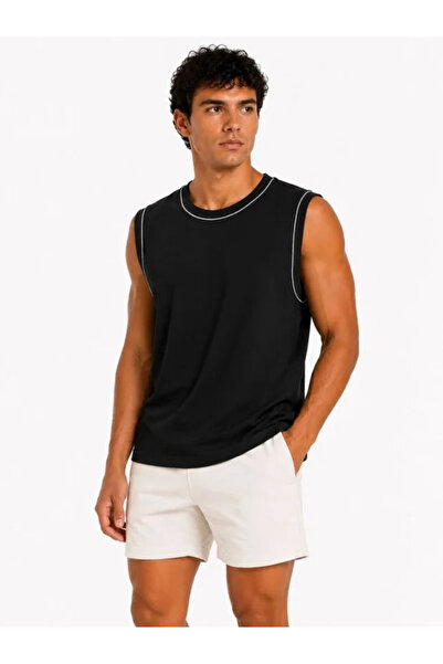 Beruflic Men's contrast trim sleeveless tank top crew neck summer basic tank top