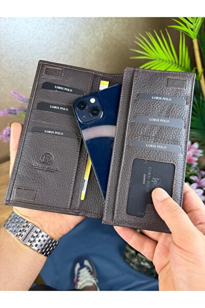 LORİS POLO Milano Genuine Leather Unisex Phone Holder Wallet
