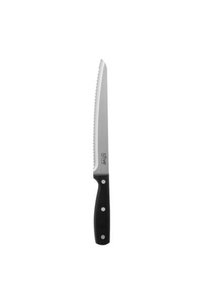 FİVE Cuțit de pâine din oțel inoxidabil - lamă de 20 cm - Essentiel Negru