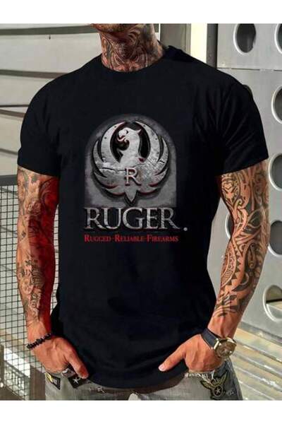 9JY 180g Pure Cotton Ruger Rugged Reliable Firearms Vintage Retro Classic T-S...