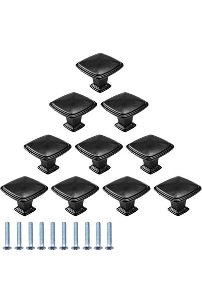 STARSTAR 10-Pack 30mm Single-Hole Aluminum Alloy Square Furniture Knobs for D...