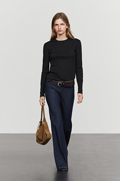 Massimo Dutti %100 pamuklu uzun kollu t-shirt