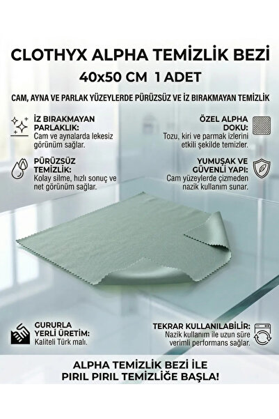 Mikrofiber Alpha Temizlik Bezi 40*50 1 Adet - Haki Yeşil