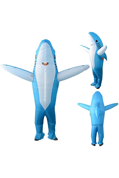 GGEROU Inflatable Shark Cosplay Costume Party Funny Cartoon Animal Blow up Su...