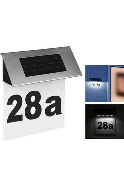 STARSTAR Solar-powered door number lights, stainless steel LED door number li...