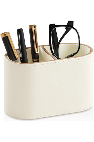 STARSTAR PU leather desktop pen holder, small remote control storage box, des...