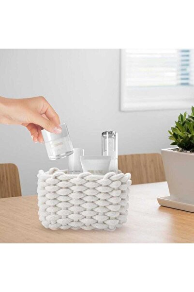 STARSTAR A set of 1 small woven basket, soft cotton storage basket, square ba...