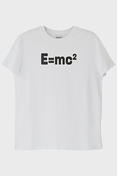 lofux E=Mc² Printed Scientific Design White T-Shirt