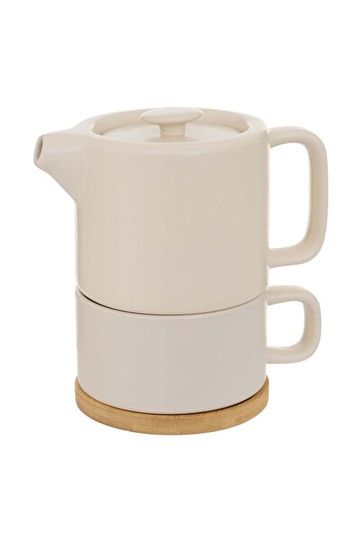 Secret de Gourmet Ceainic  "Natura " - 700 ml, Gresie ceramică, Crem