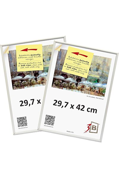 OEM Ramă foto/poster A3 decorativă din lemn albă 2 buc. 29,7 x 42 cm