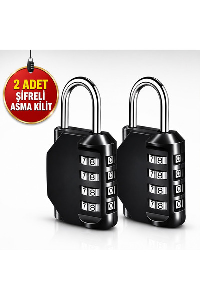 MultiZone Password Padlock 2 Pack Durable Carbon Steel 4 Digit Luggage Suitca...