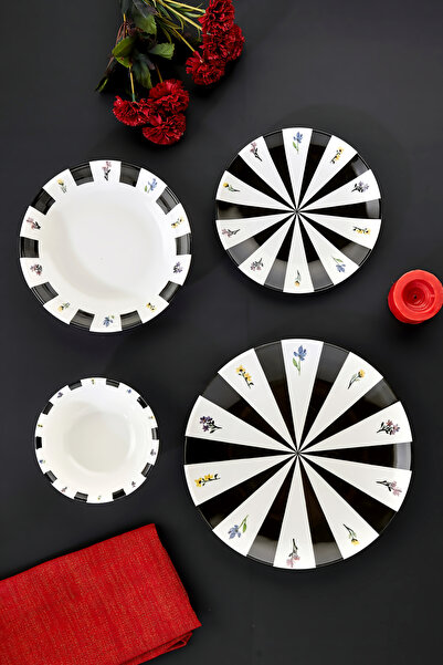 Cooker Noirelle 24 Parça Porselen Yemek Takımı CKR4277