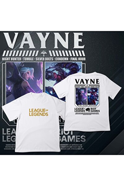 EZ Design تي شيرت كبير الحجم مطبوع عليه League of Legends -VAYNE-