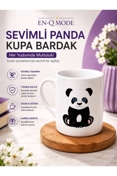 ENQ Sevimli Panda Kupa Bardak – Her Yudumda Mutluluk!