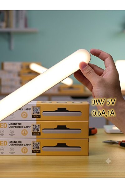 Generic Brand مصباح LED مغناطيسي قابل لإعادة الشحن للمكتب والسرير - 3 أوضاع ل...