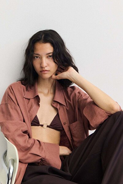 H&M Oversized linen-blend shirt
