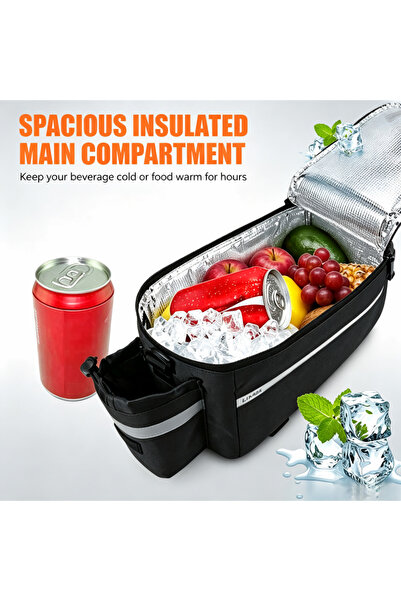 LIXADA Insulated Bike Rear Rack Cooler Bag, Water Resistant Cycling Trunk Sto...