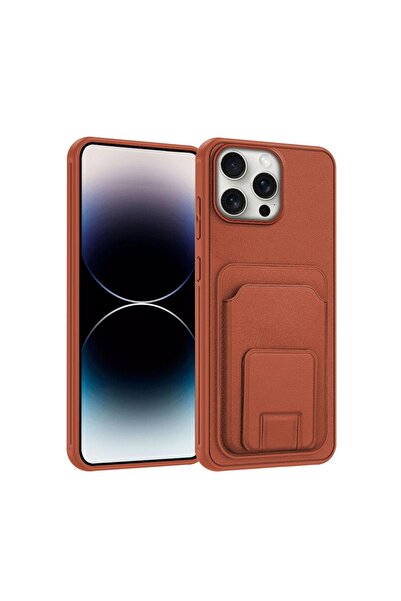Zebana Apple iPhone 14 Pro Max Uyumlu Kılıf FlexStand Kartlıklı Silikon Kılıf...