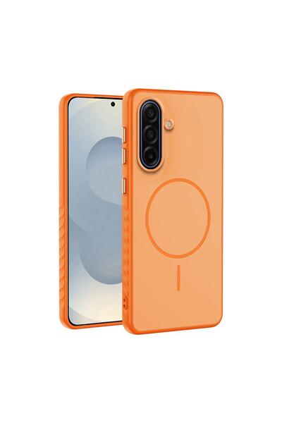 Zebana Samsung Galaxy A26 Uyumlu Kılıf Mono M-Safe Silikon Kılıf Turuncu