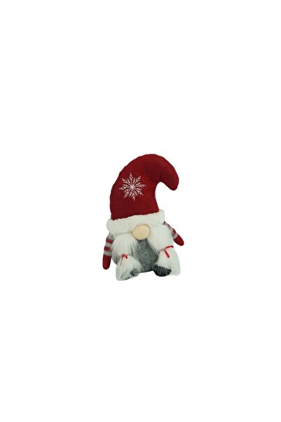 Rao Ornament de Craciun Spiridus, Gri/rosu, Textil, 19 Cm