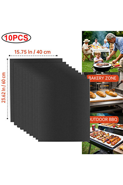 Choice13 حصائر شواء 40×60 سم - 10 قطع، بطانات سفلية للفرن قابلة لإعادة الاستخ...