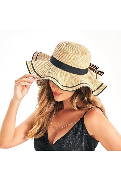 STARSTAR Beach sun hat for women, wide-brimmed straw hat with bow decoration,...