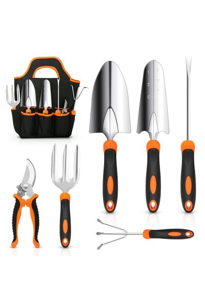 STARSTAR 7-Piece Heavy-Duty Stainless Steel Gardening Tool Set with Pruning S...