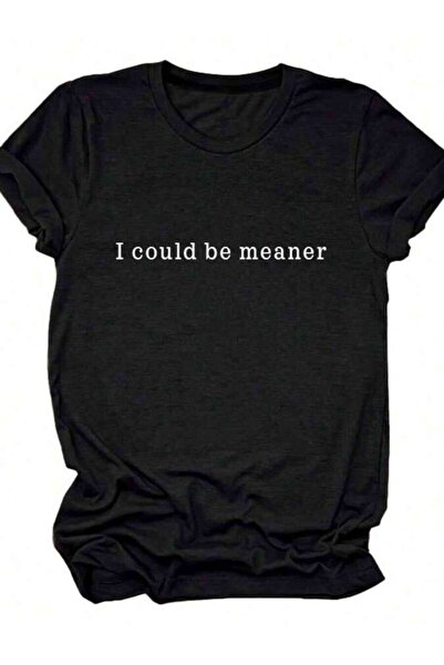LİNA06 تي شيرت نسائي بتصميم 'I Could Be Meaner' مع حروف مضحكة وعبارات ساخرة، ...