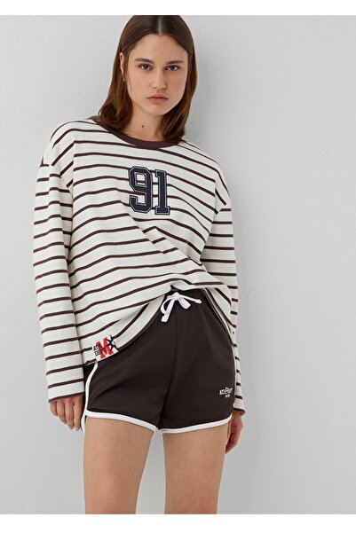 Mavi Striped Loose Fit Sweatshirt.