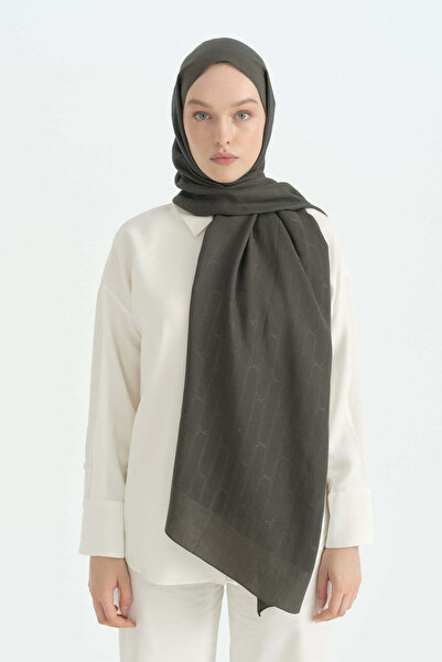 Nihan Cotton Naia Blend Natural Shawl - Smoked