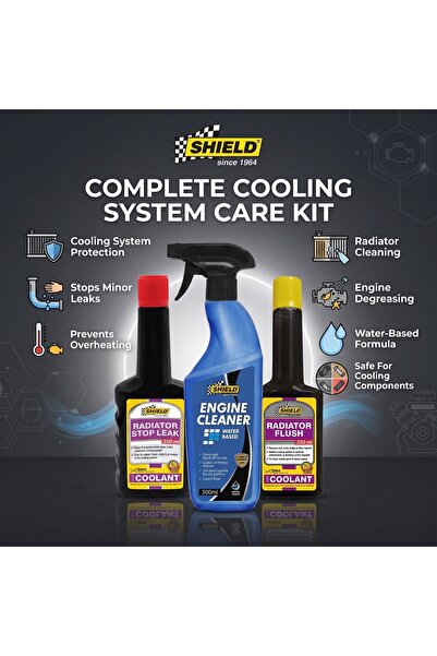 SHIELD مجموعة تنظيف داخلية ثلاثية - بخاخ للكابينة، مناديل ومنظف للجلد - حزمة ...