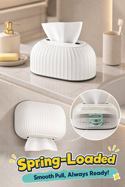 Generic 1 Plastic Spring Lift Tissue Box Holder Wide Opening Wall Mount Count...