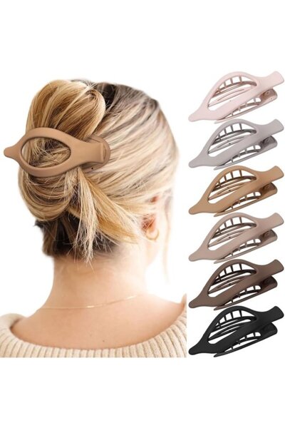 STARSTAR Hair clips, 6 side-sliding hair clips, 12x5x3.5 cm, Shark clips, Hai...