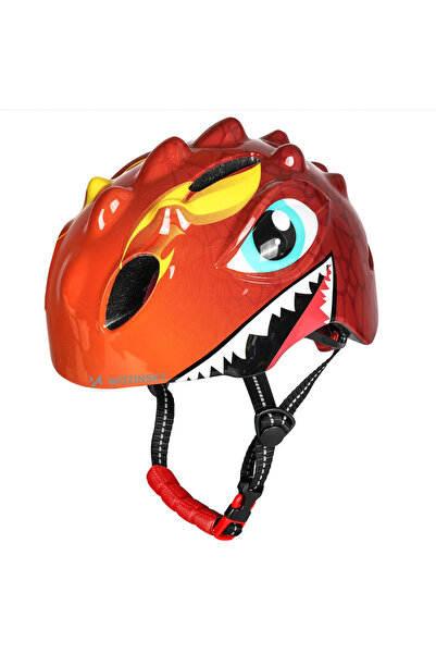 WOZINSKY Cască de ciclism pentru copii cu motiv dragon, 50-54 cm, ușoară, pen...