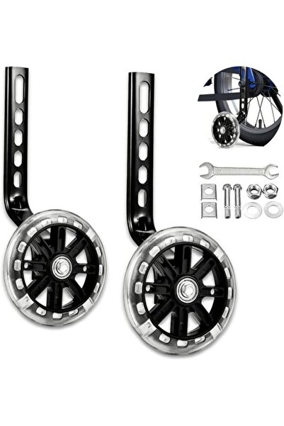 STARSTAR Pair Kids Bicycle Training Wheels with Flashing LED Lights, Adjustab...