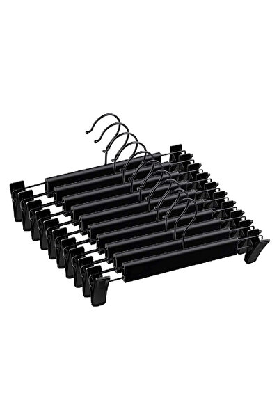 STARSTAR 10-Pack Space-Saving Non-Slip Trouser & Skirt Hangers with Clips (bl...