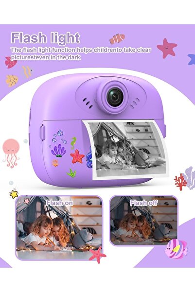 Generic Instant Print Camera for Kids, 1080P HD Instant Print Photo with 3 Ro...