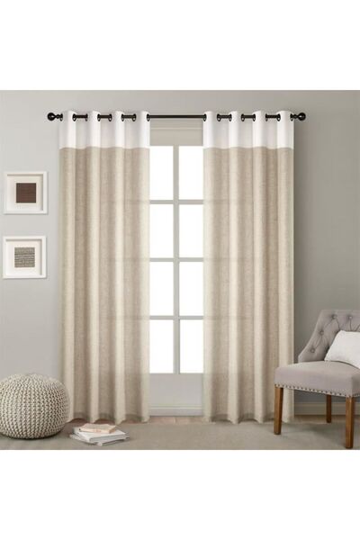 STARSTAR Blackout linen curtains - white - 132x244 cm - with eyelets