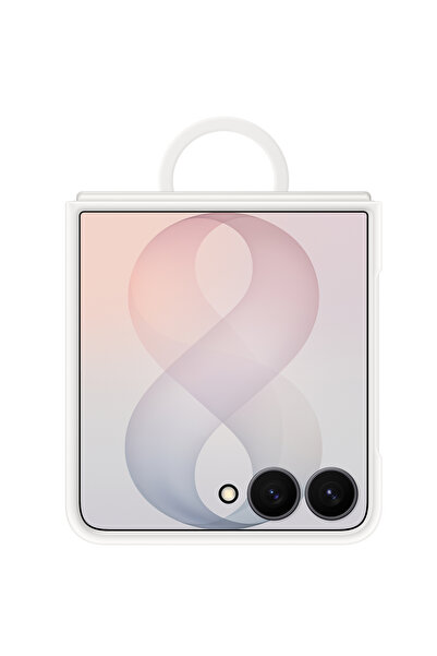 Samsung Galaxy Z Flip8 - Capac protectie spate Silicone Ring Magnet Case, Crem